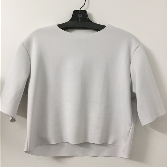 Crop top in neoprene-like fabric - Picture 4 of 4